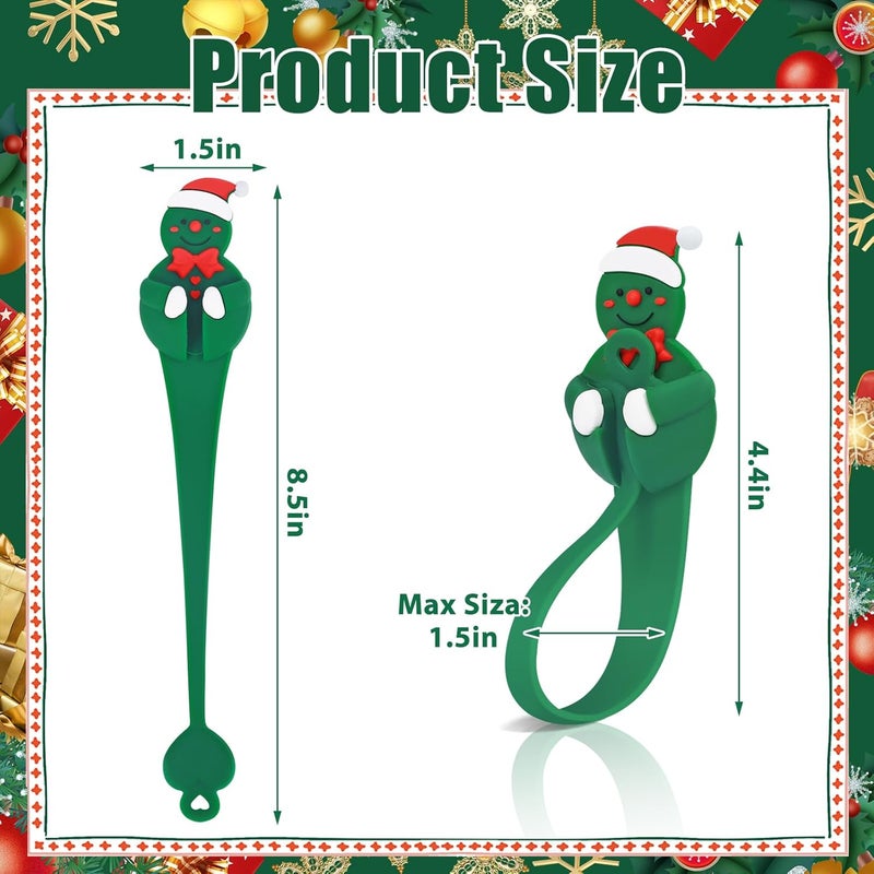 ANGAR 12 Pcs Christmas Mantel Hanger for Garland, Christmas Fireplace Garland Stocking Hooks Holder for Wreaths, Fireplace Mantle, Door Frame, Stairways Banister Decoration(Green) - Image 3